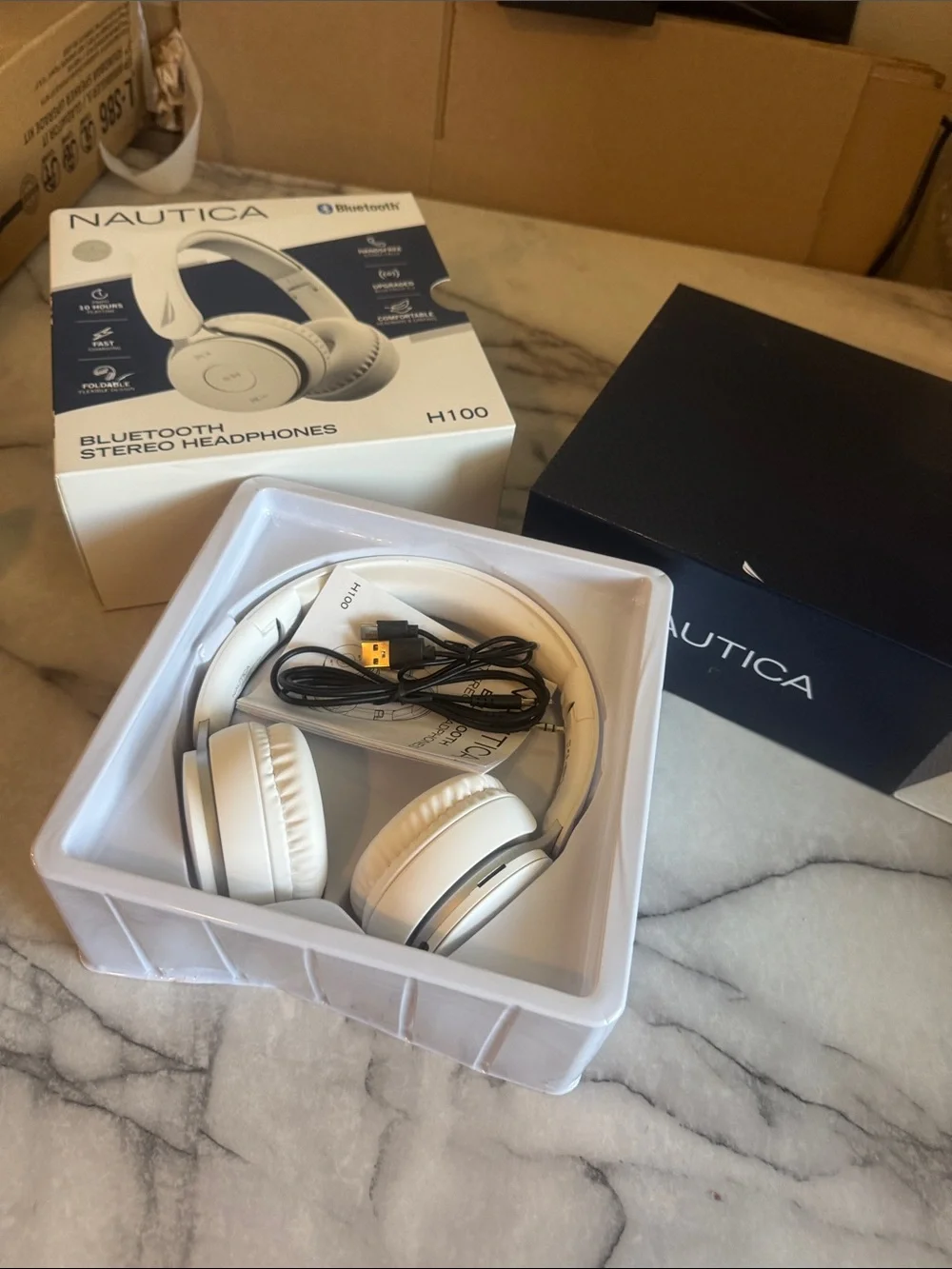 Nautica H100 Bluetooth 5.3 Wireless Headphones White With Box